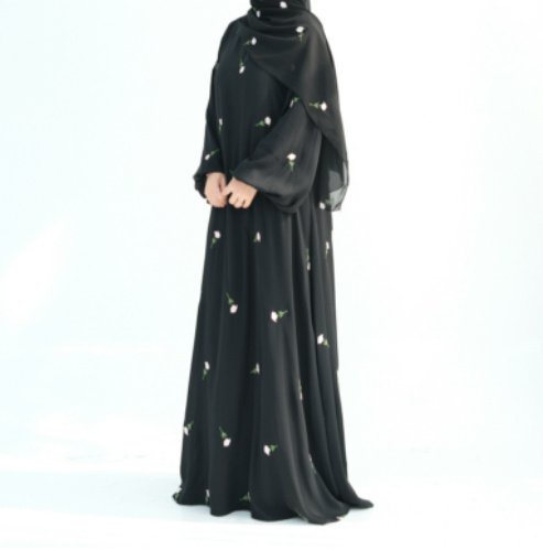 islamic clothing dresses, Luxurious Flower Embroidered 3 islamic clothing dresses, Luxurious Flower Embroidered - Image 3