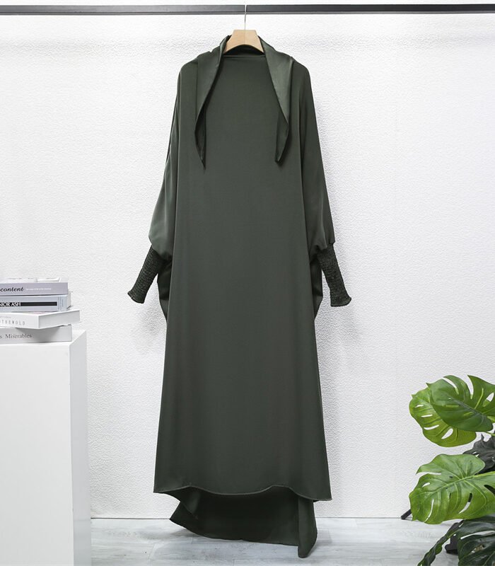 Alternative view of Amazing Cotton Abaya: Casual Loose Robe with Headscarf