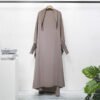 Amazing Cotton Abaya: Casual Loose Robe with Headscarf - Image 9