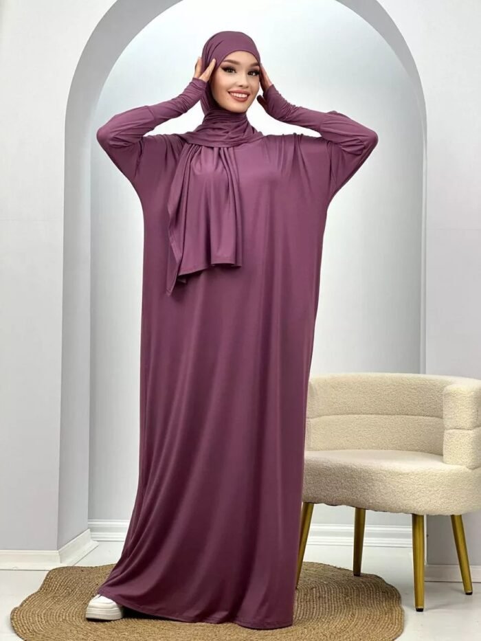 Alternative view of soft summer dress,Women's Muslim Robe Polyester Fiber