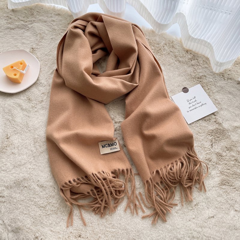 Luxurious Hair Scarf Satin – The Ultimate Blend of Style & Warmth - Camel , 200×70cm