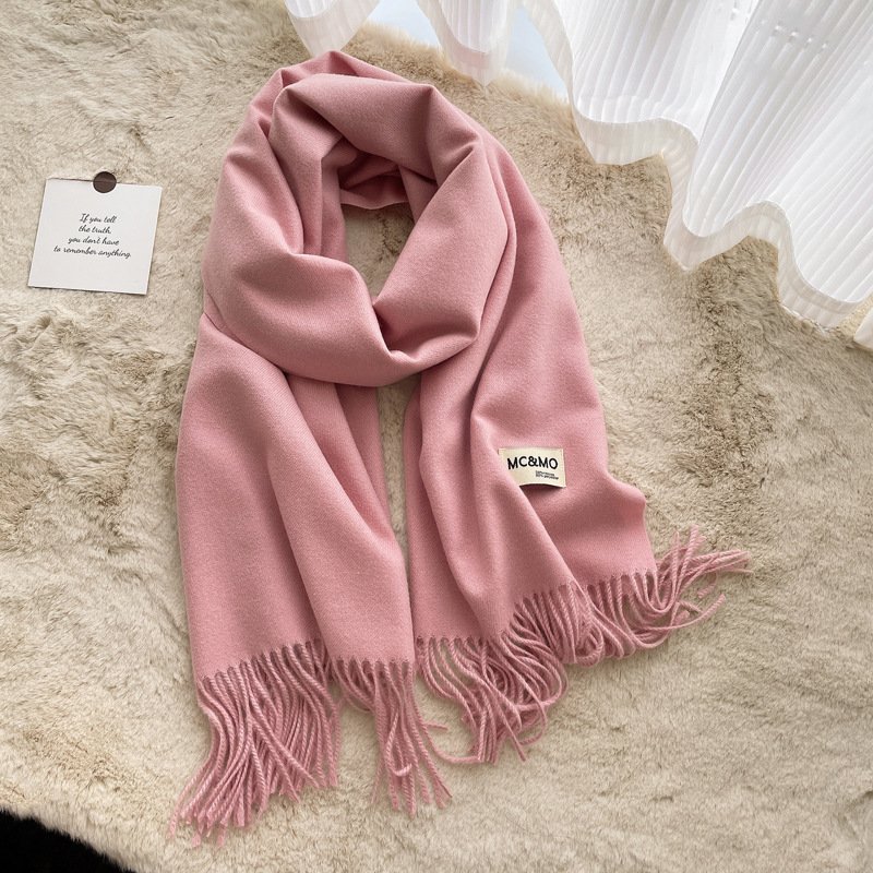 Luxurious Hair Scarf Satin – The Ultimate Blend of Style & Warmth - Pink , 200×70cm