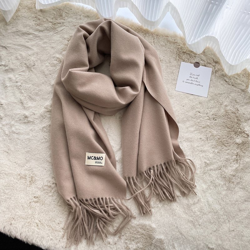 Luxurious Hair Scarf Satin – The Ultimate Blend of Style & Warmth - Khaki , 200×70cm