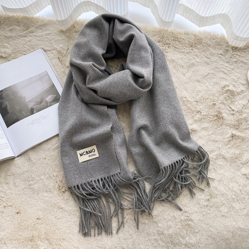 Luxurious Hair Scarf Satin – The Ultimate Blend of Style & Warmth - Light Heather Gray , 200×70cm