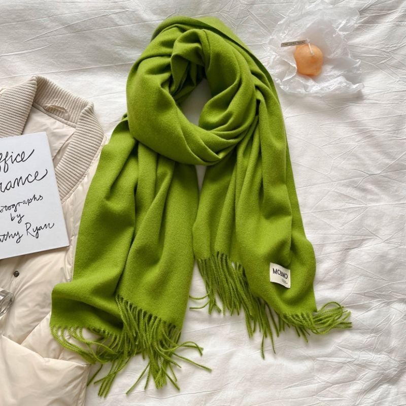 Luxurious Hair Scarf Satin – The Ultimate Blend of Style & Warmth - Green Green , 200×70cm