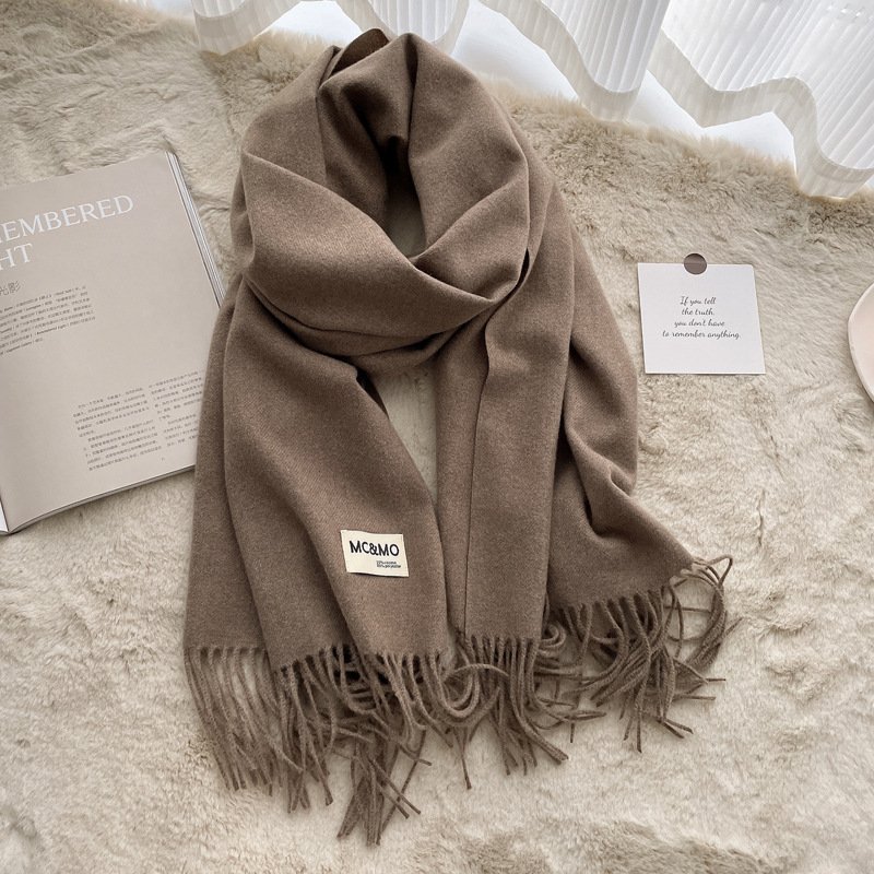 Luxurious Hair Scarf Satin – The Ultimate Blend of Style & Warmth - Deep Coffee , 200×70cm