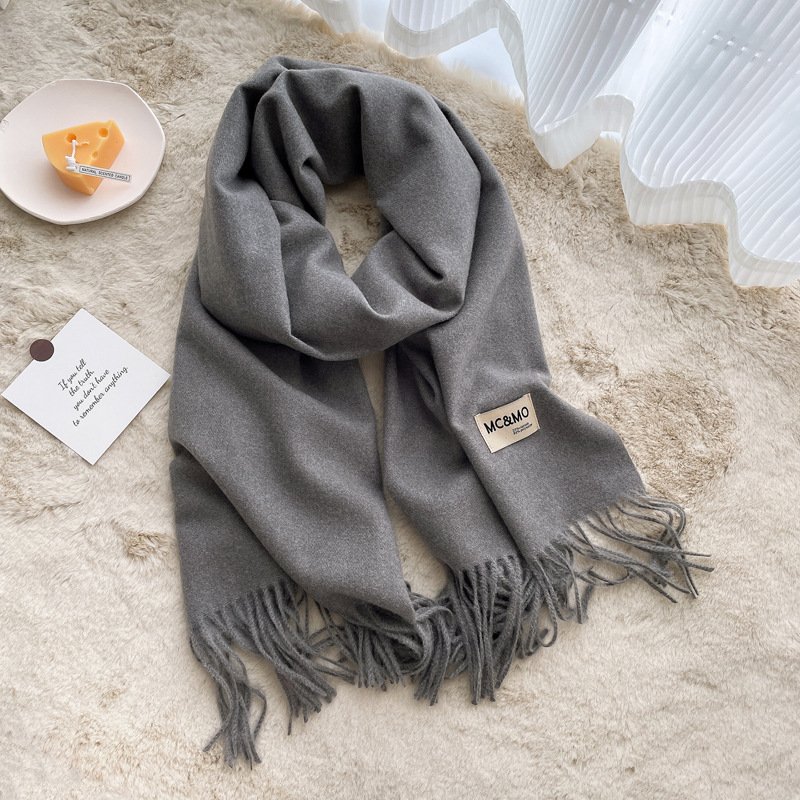 Luxurious Hair Scarf Satin – The Ultimate Blend of Style & Warmth - Medium Heather Gray , 200×70cm