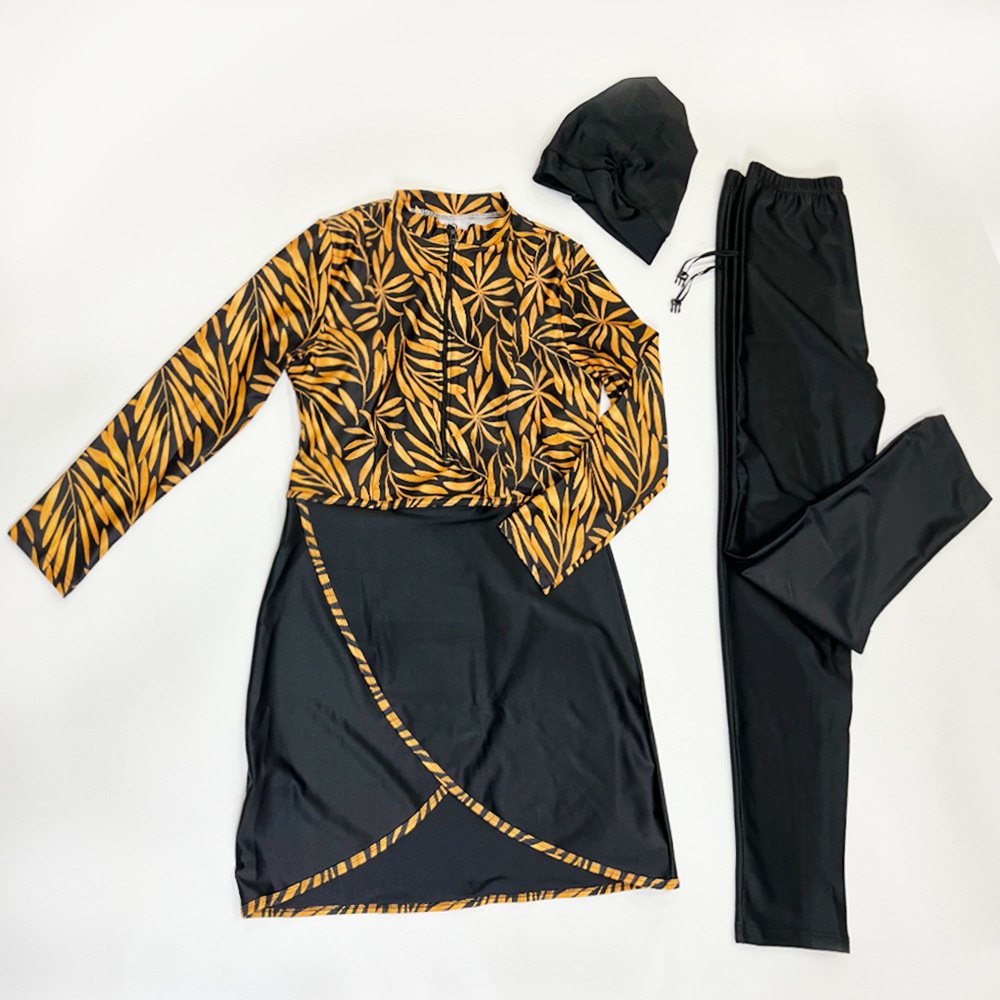 🌊 Swim Dress – Elegant & Comfortable Swimwear 1 a black and yellow outfit,swim dress