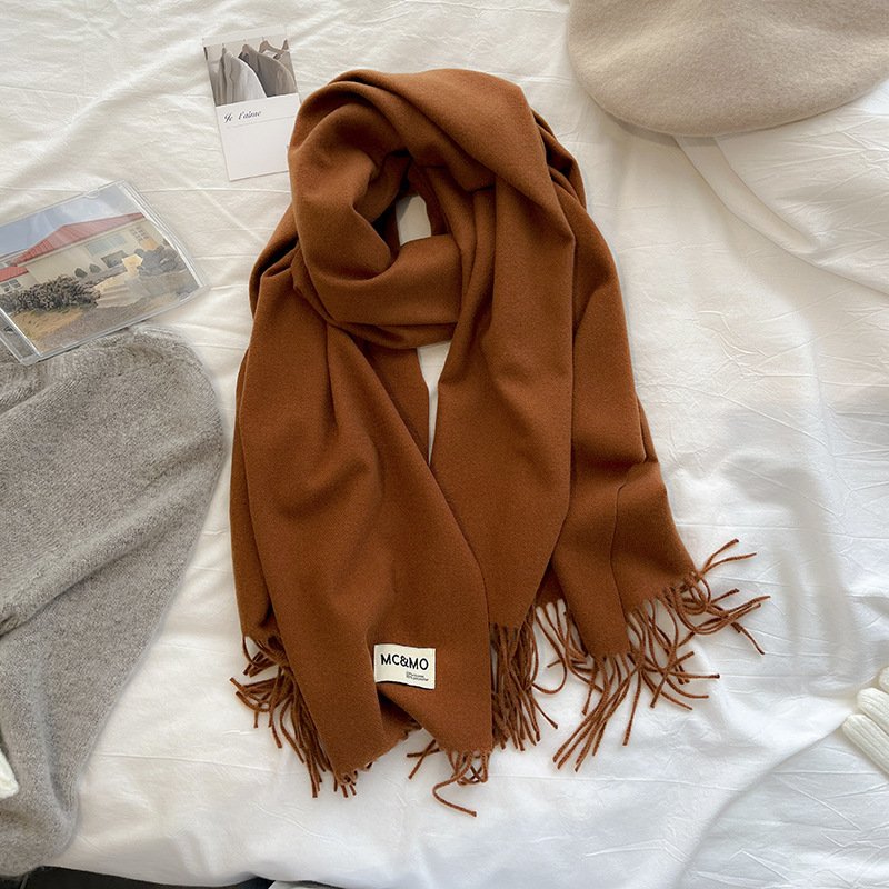 Luxurious Hair Scarf Satin – The Ultimate Blend of Style & Warmth - Caramel , 200×70cm