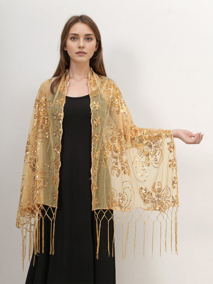 a woman in a black dress, scarf for hijab