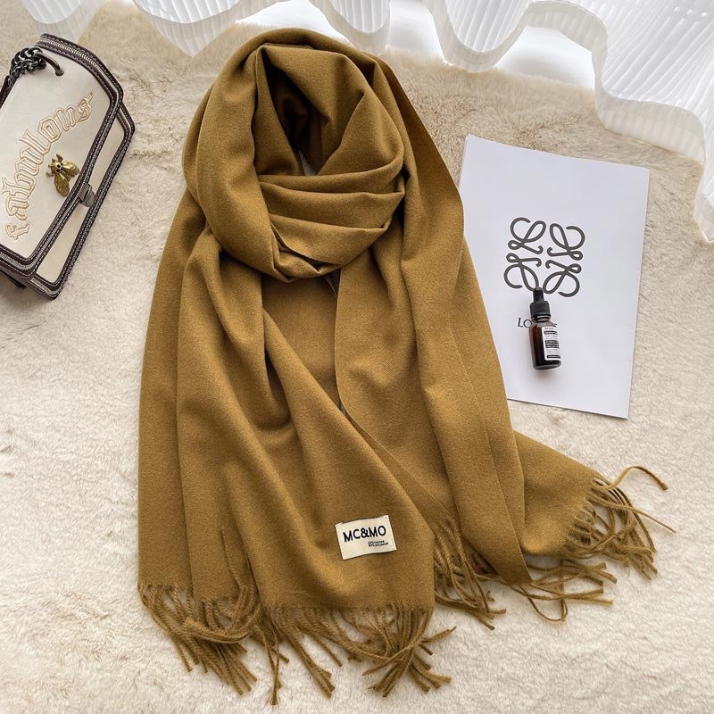 Luxurious Hair Scarf Satin – The Ultimate Blend of Style & Warmth - Orange Grass Green , 200×70cm