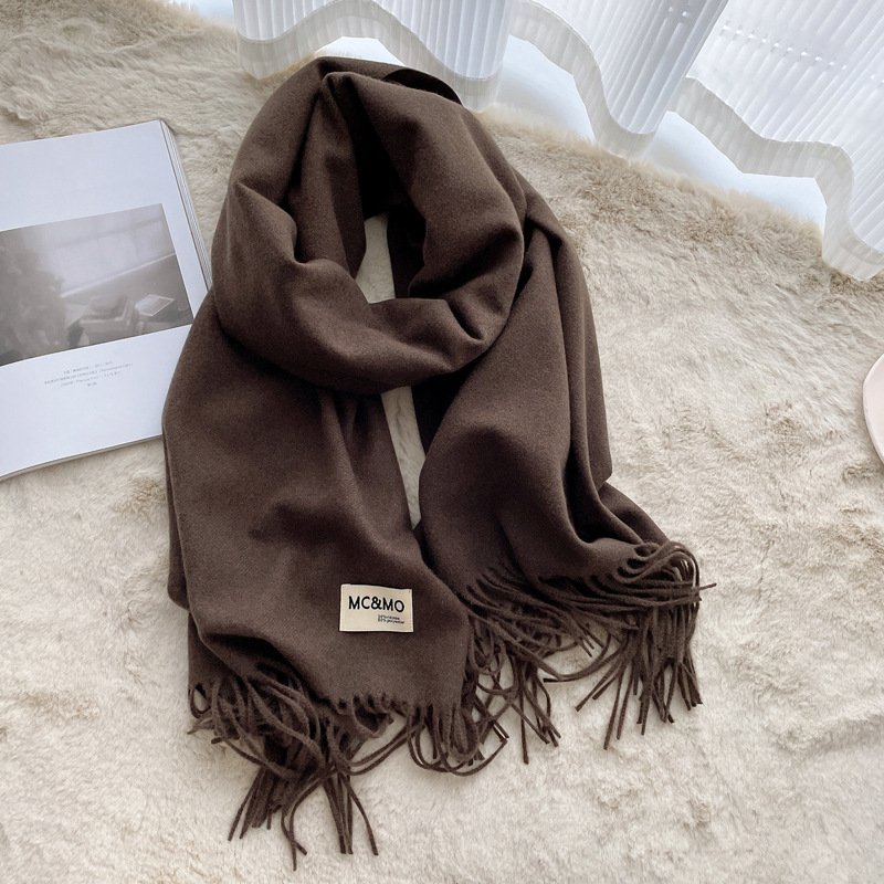 Luxurious Hair Scarf Satin – The Ultimate Blend of Style & Warmth - Coffee , 200×70cm