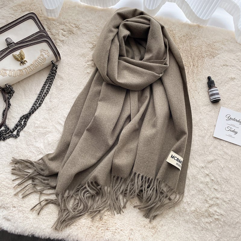 Luxurious Hair Scarf Satin – The Ultimate Blend of Style & Warmth - Brown , 200×70cm