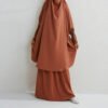 Astounding Fashionable Muslimah: Two-Piece Suit by AmoFashion LTD 15 a woman wearing a brown dress, fashionable muslimah