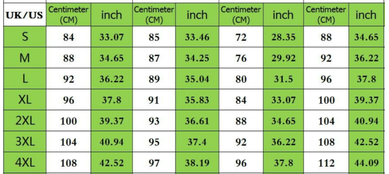 size chart