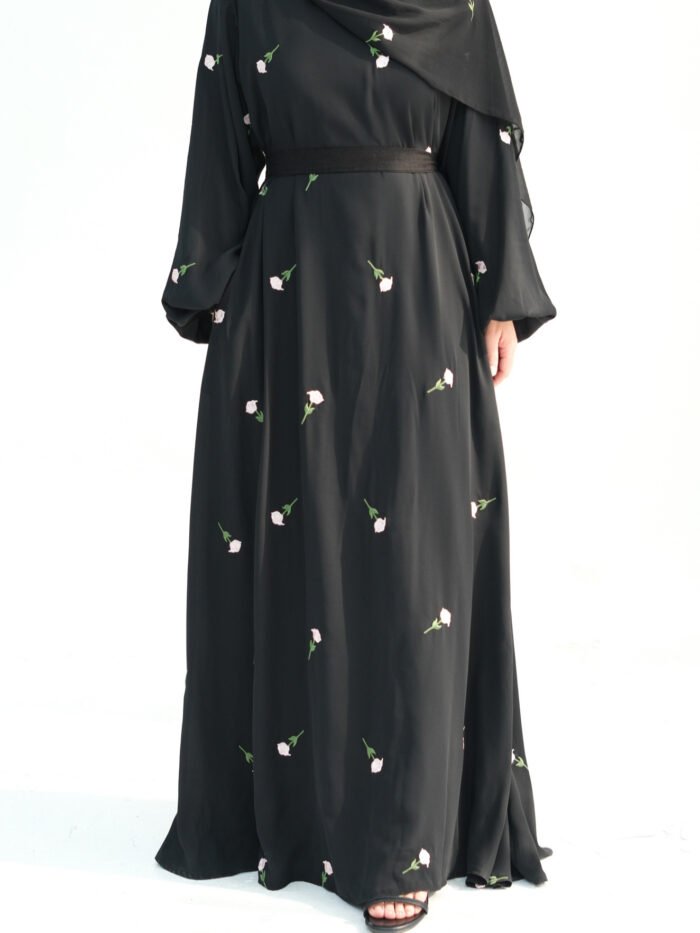 Alternative view of islamic clothing dresses, Luxurious Flower Embroidered