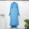 Amazing Cotton Abaya: Casual Loose Robe with Headscarf - Image 3