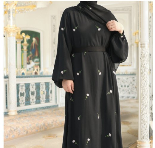 islamic clothing dresses, Luxurious Flower Embroidered 5 islamic clothing dresses, Luxurious Flower Embroidered - Image 5