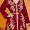 Commanding Embroidered Abay – Elegance with a Modern Edge 11 women in redabay, abay
