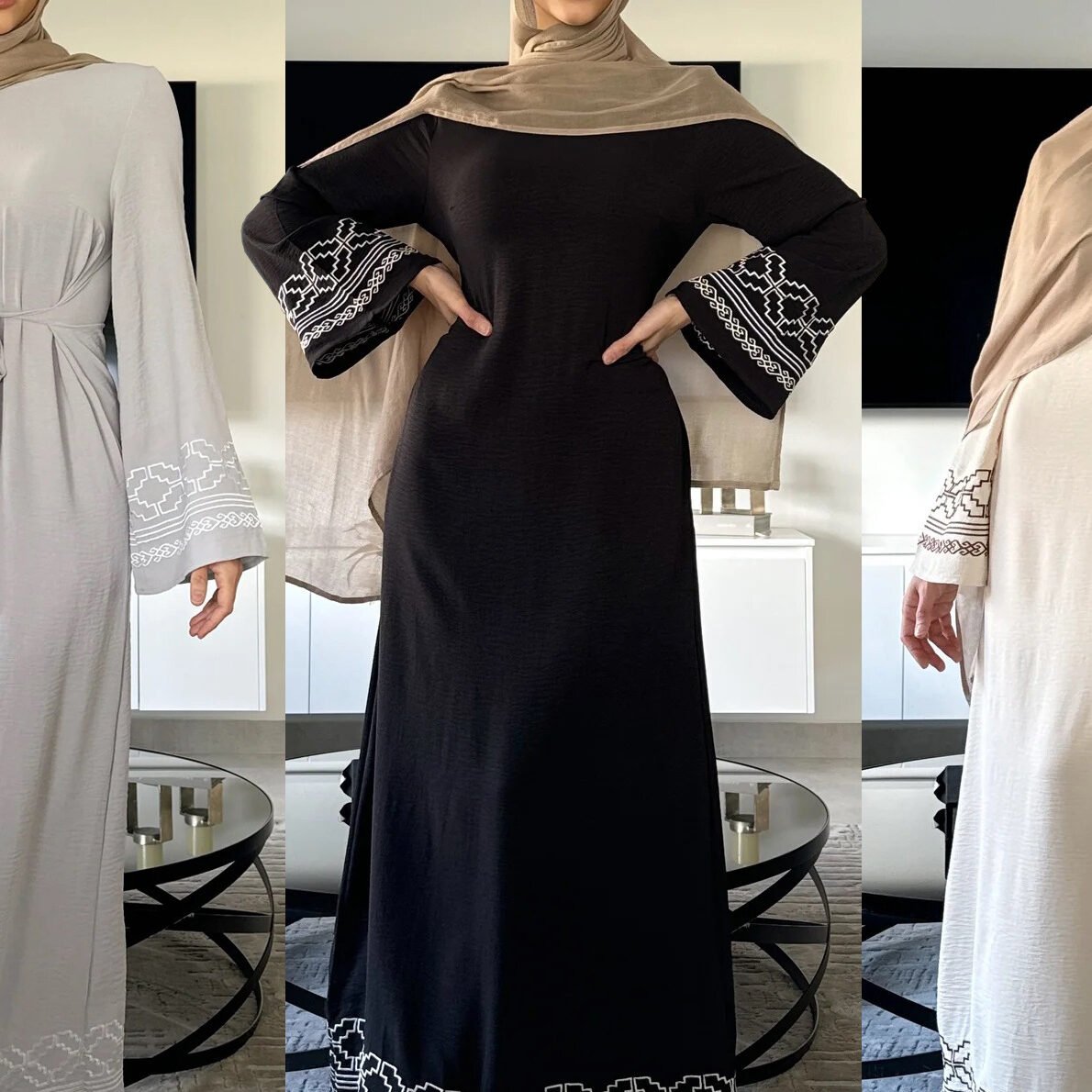 2025'in Göz Alıcı Abay Stilleri: Mütevazı Modanızı Yükseltecek 15 En Trend Abay Tasarımı 2 İşlemeli Abaya,
Abay