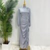 🔥 Radiant Charm Cotton Dress for Womens – Pencil Skirt Style with Trumpet Sleeves & Round Neck - Image 5
