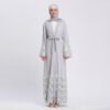 ✨ Affordable Elegance Open Abaya cheap – High-Waist Commuter Style with Lace & Sequins - Image 3