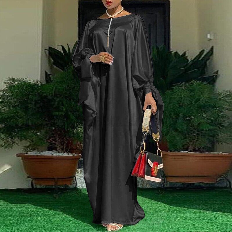 Gorgeous Long Dress with Sleeves – Effortless Modesty in Vibrant Colors - Black , L