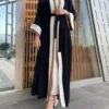 🇹🇷 Classic Crepe Abaya Turkey Online – Brown Long-Length Modest Dress with Crew Neck - Image 5