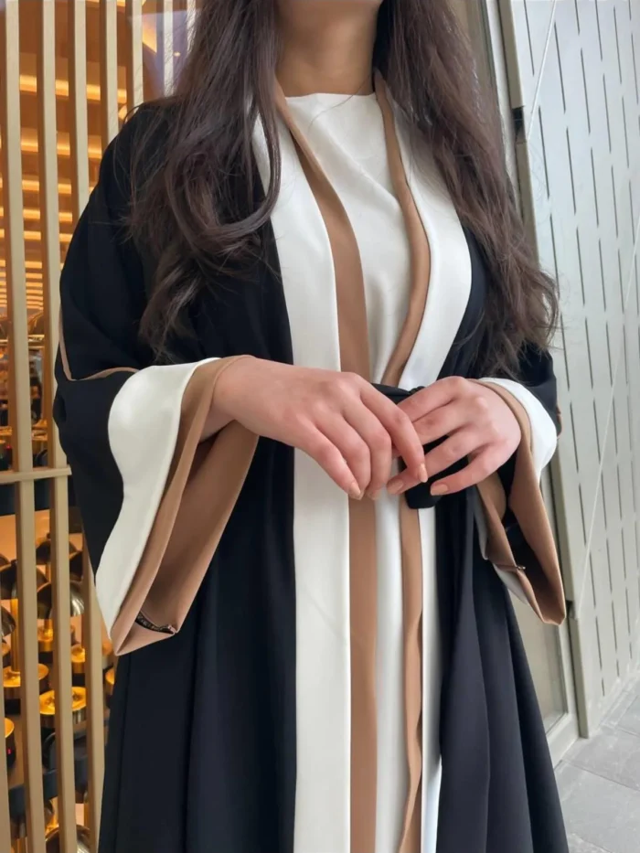 🇹🇷 Classic Crepe Abaya Turkey Online – Brown Long-Length Modest Dress with Crew Neck