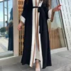 🇹🇷 Classic Crepe Abaya Turkey Online – Brown Long-Length Modest Dress with Crew Neck - Image 2