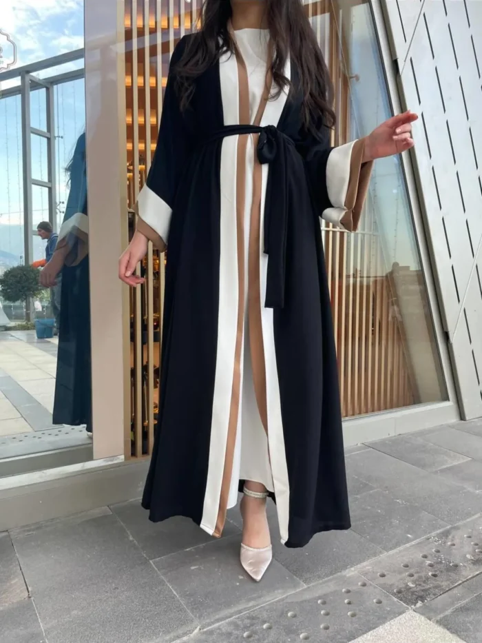 Alternative view of 🇹🇷 Classic Crepe Abaya Turkey Online – Brown Long-Length Modest Dress with Crew Neck
