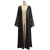 🖤 Essence Flow Abaya Open Style – Solid Black Four-Way Stretch Modestwear for Women - Image 10