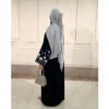 🖤 stunning Open Black Abaya – Embroidered Batwing Sleeve with Hot Drilling Detail - Image 3