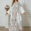 🌸 Floral Grace Long Sleeve Abaya Dress – Exaggerated Lace & Flower Print in Micro-Elastic Comfort - Image 5