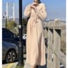 Glamorous Chiffon Dress – Flowing Umbrella Skirt with Lace-Up Detail - Image 7