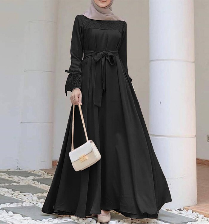 Alternative view of Dazzling Abaya en Satin – Harajuku-Inspired Casual Elegance