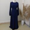 Captivating Closed Dress – Puff Sleeve Design with Hot Drilling Accents - Image 2