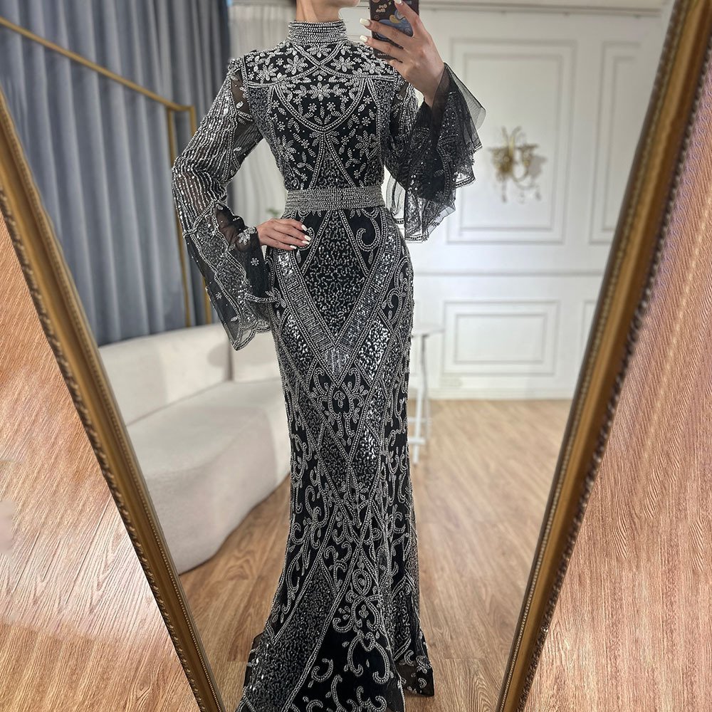 Glamorous Wedding Dress for Muslim Bride – Beaded Elegance for Unforgettable Moments 2 1
