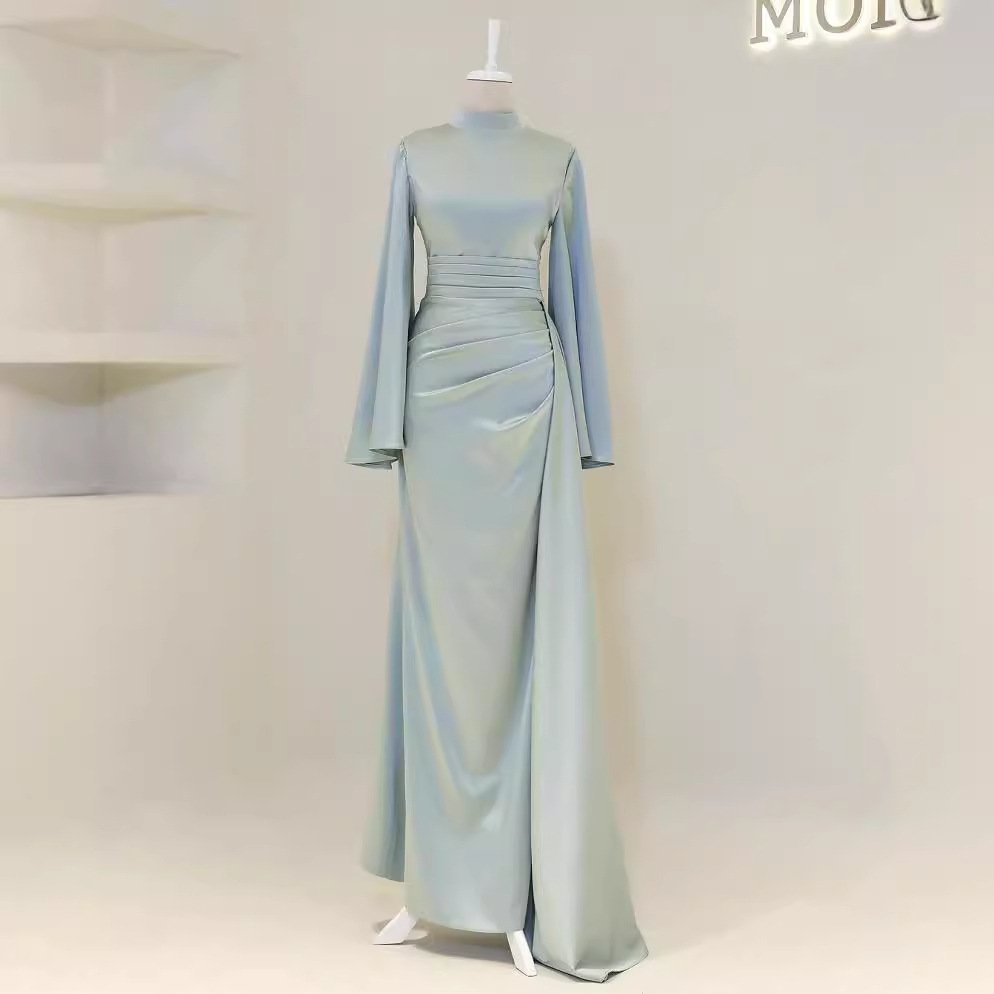 🔥 Luxury Slim Long Dress – Sleek High Waist Pullover Elegance for Every Occasion - Light Blue , L