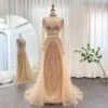 Show-Stopping Bridal Dress for Wedding – Champagne Lace with Regal Train 13 Bridal Dress for Wedding