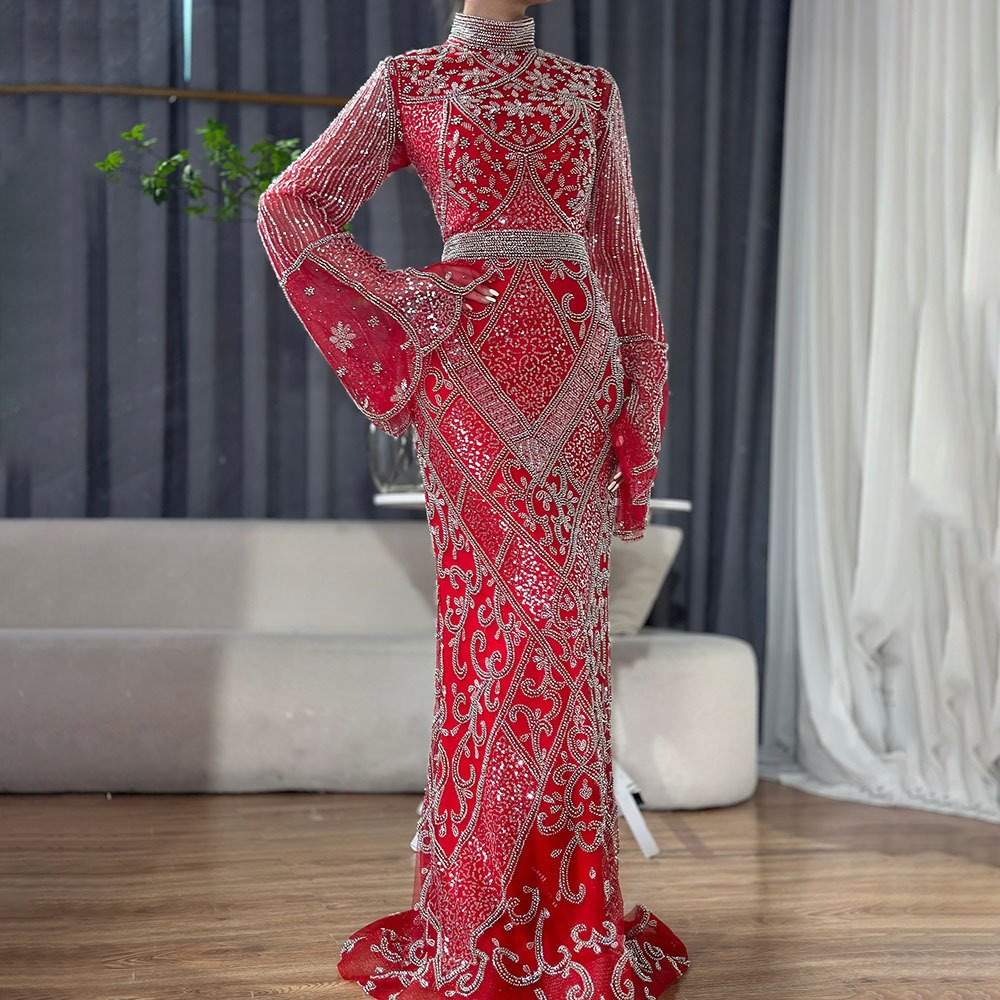 Glamorous Wedding Dress for Muslim Bride – Beaded Elegance for Unforgettable Moments 4 0|
