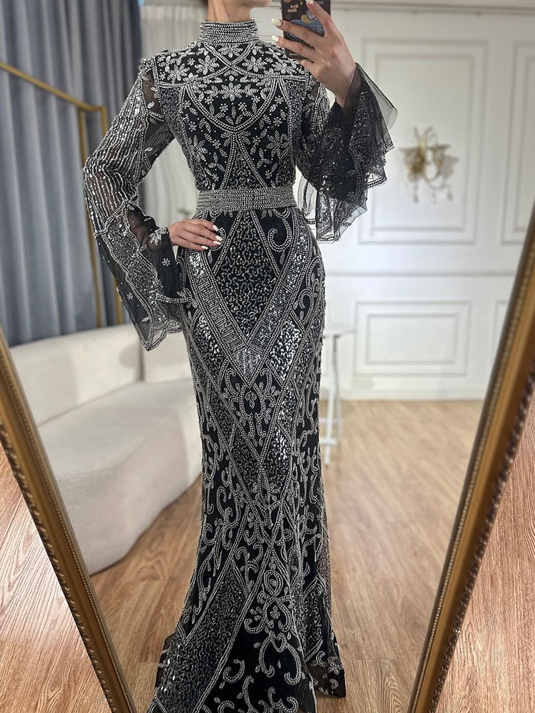 Glamorous Wedding Dress for Muslim Bride – Beaded Elegance for Unforgettable Moments 5 4