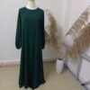 Captivating Closed Dress – Puff Sleeve Design with Hot Drilling Accents - Image 5