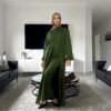 🌟 Everyday Elegance Cotton Dress for Ladies – Long Sleeve Maxi in Classic Earth Tones - Image 5
