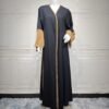 🔥 GlamGlow Cotton Dress Dress – Elegant Contrasting Color Maxi for Daily Chic - Image 5