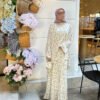Radiant Dress Fashion – Floral Long Dress with Batwing Sleeves Two-piece Set - Image 7