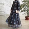 Graceful Islamic Clothing Women – Pleated Long Dress with Leaf Motif - Image 8