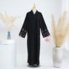 🖤 Majestic Flow Open Abaaya – Black Swing-Cut Long Sleeve Abaya with Matching Headscarf - Image 6