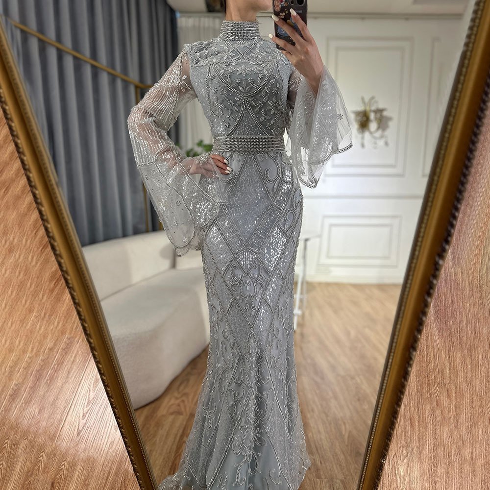 Glamorous Wedding Dress for Muslim Bride – Beaded Elegance for Unforgettable Moments 3 2