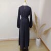 Captivating Closed Dress – Puff Sleeve Design with Hot Drilling Accents - Image 7